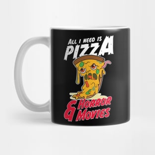 Halloween Party Gift For A Horror Movie And Pizza Mug